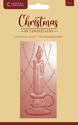 Christmas by Candlelight 2.75” X 5.75” 3D Embossing Folder - Christmas Candle