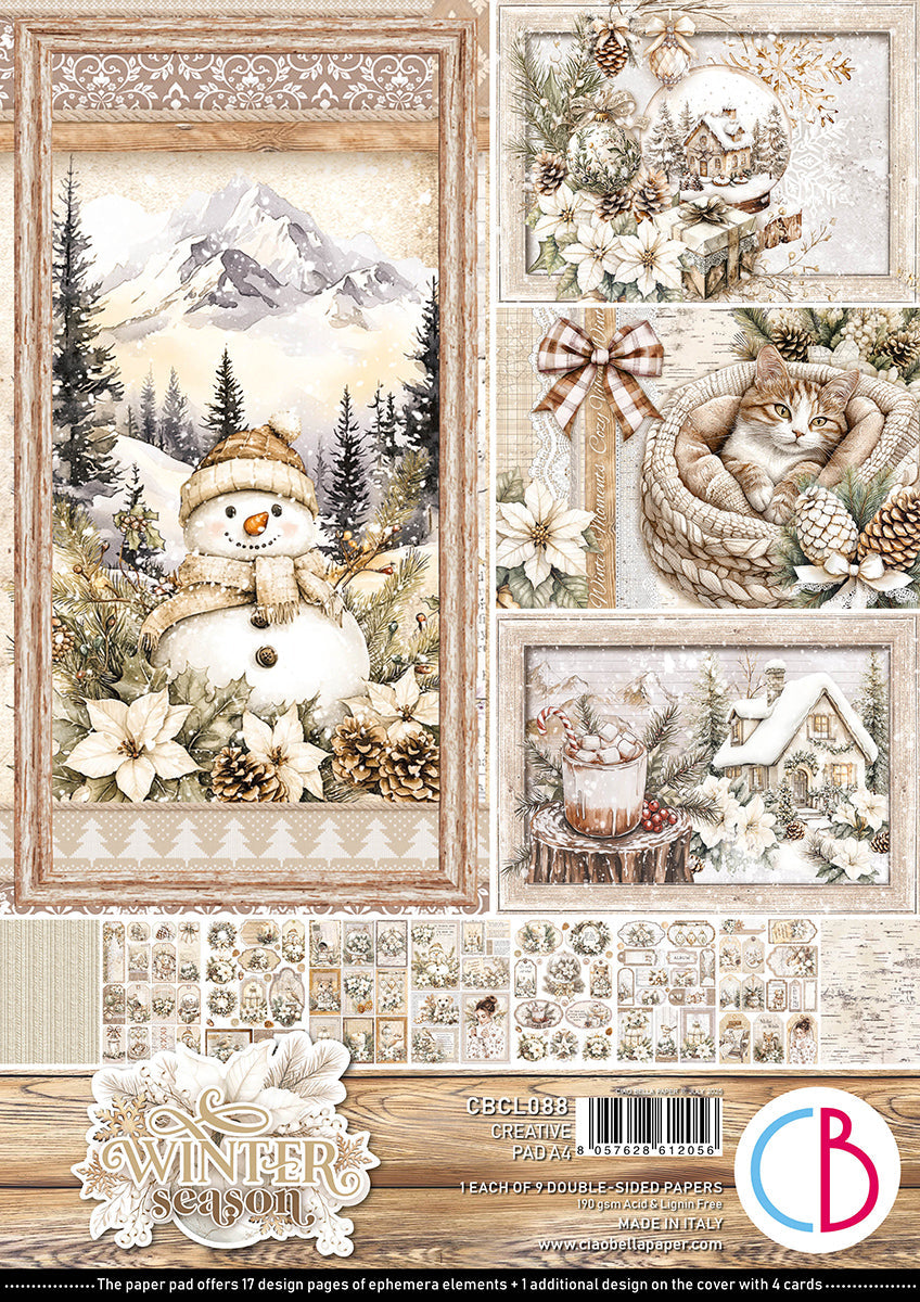 Winter Season Creative Pad A4 9/Pkg
