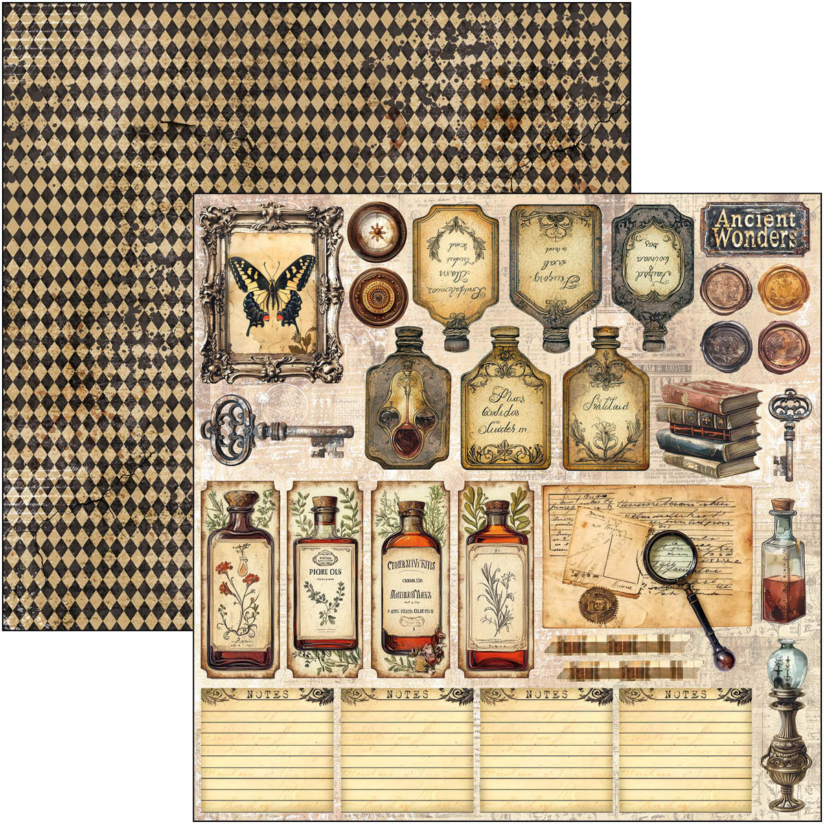 Cabinet Of Curiosities Pad 8"x8" 12/Pkg
