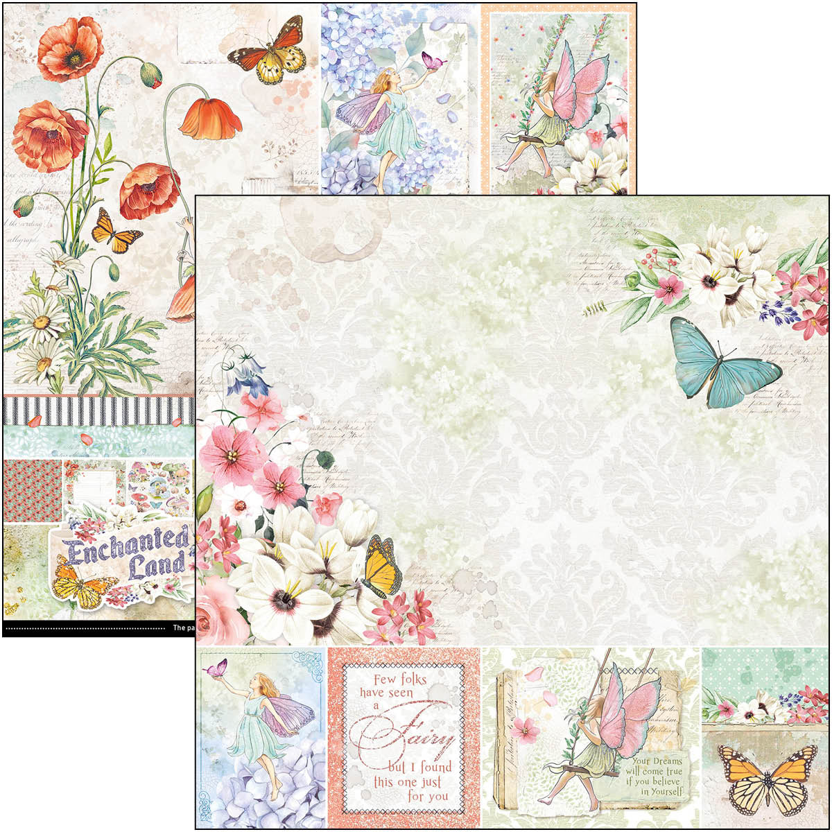Ciao Bella Enchanted Land Paper Pad 12"x12" 12/Pkg