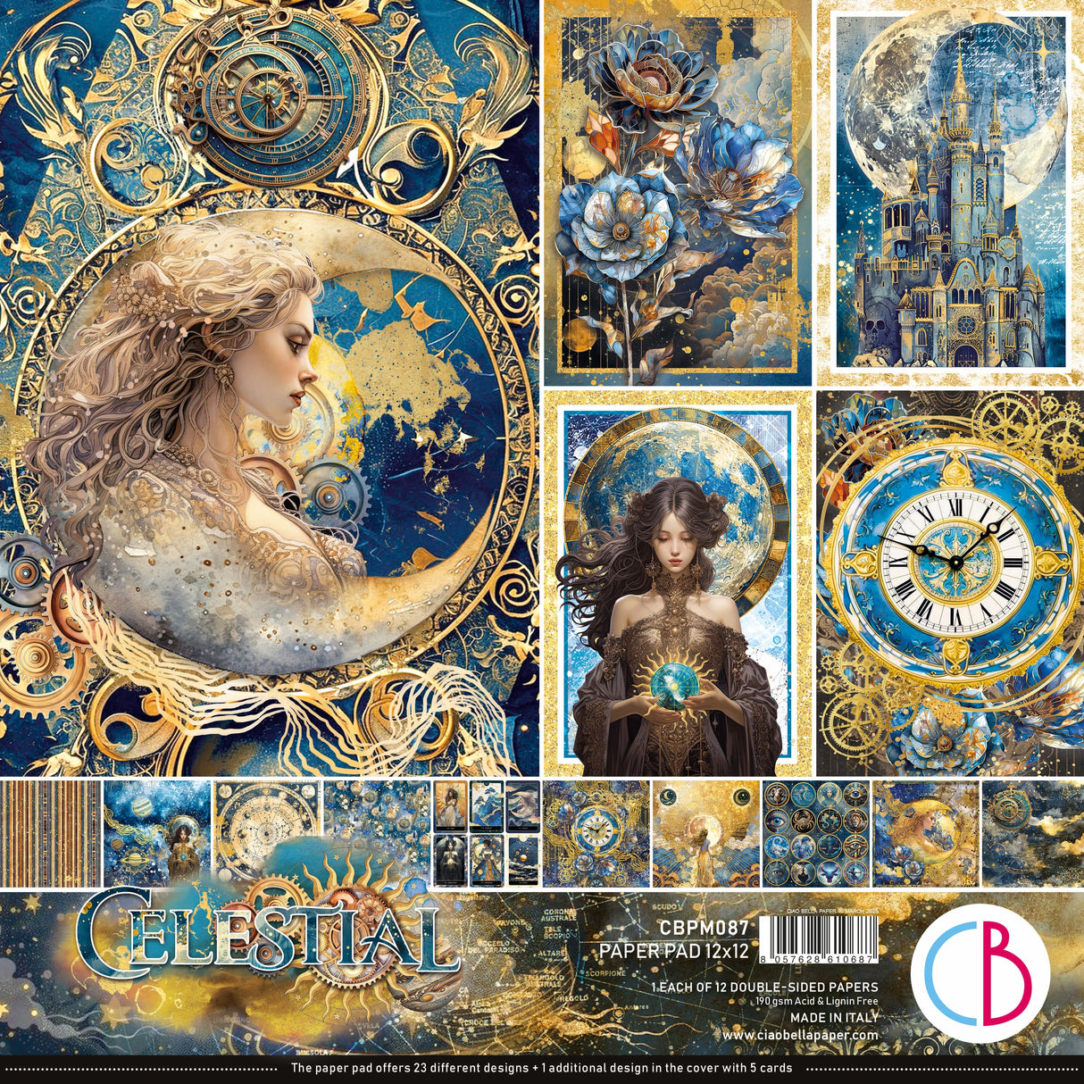 Celestial Paper Pad 12"x12" 12/Pkg