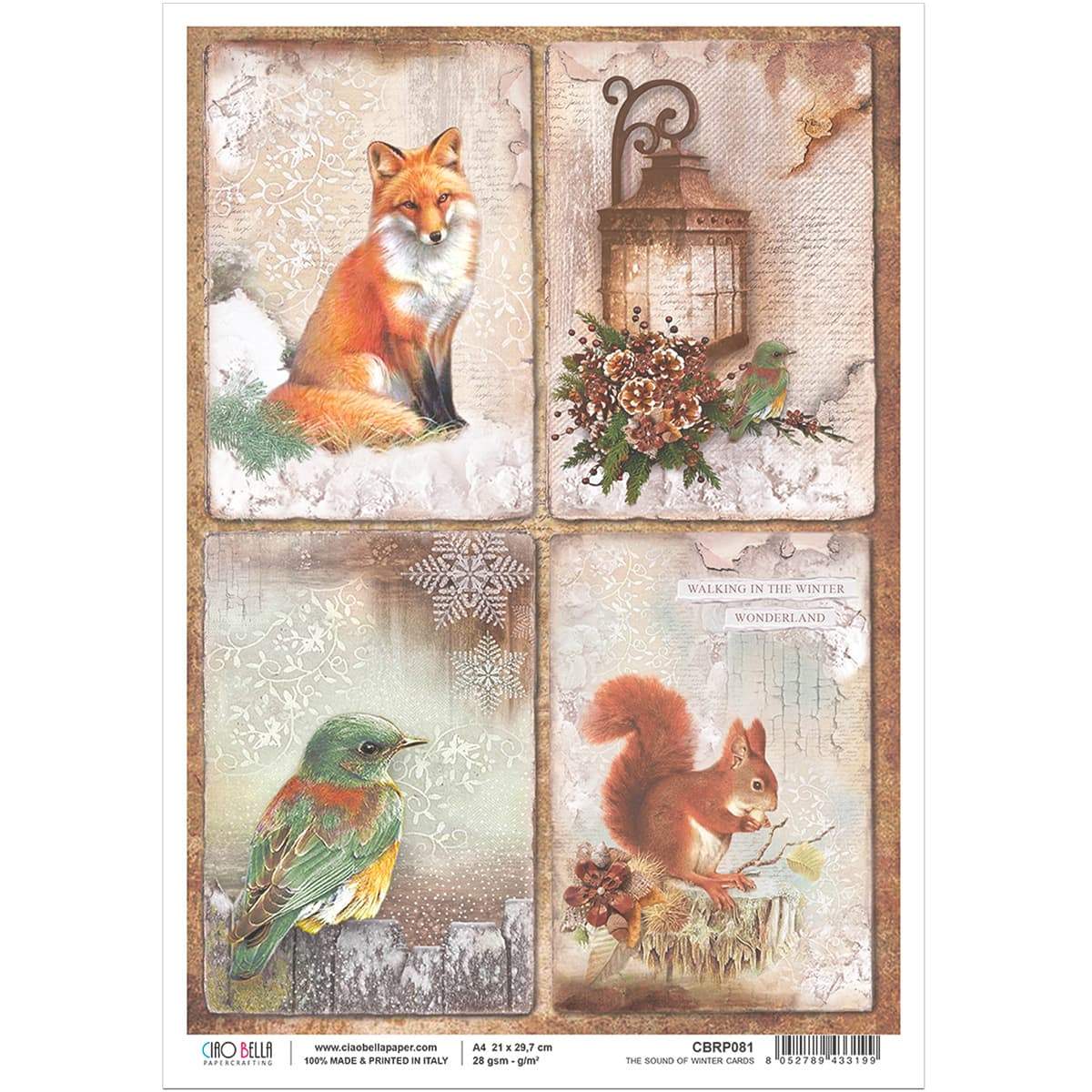 Ciao Bella Rice Paper A4 The Sound Of Winter Cards