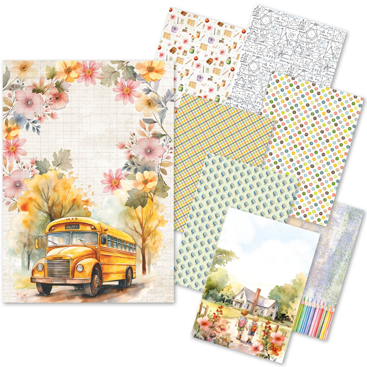Rice Paper A5 MIXED 8/Pkg Back To School
