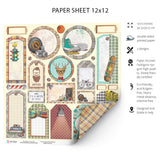 Ciao Bella Hipster Tags Paper Sheet 12"x12" 1 Sheet
