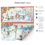 Ciao Bella Snowmen Paper Sheet 12"x12" 1 Sheet
