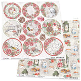 Ciao Bella Frozen Roses Medallions Paper Sheet 12"x12" 1 Sheet