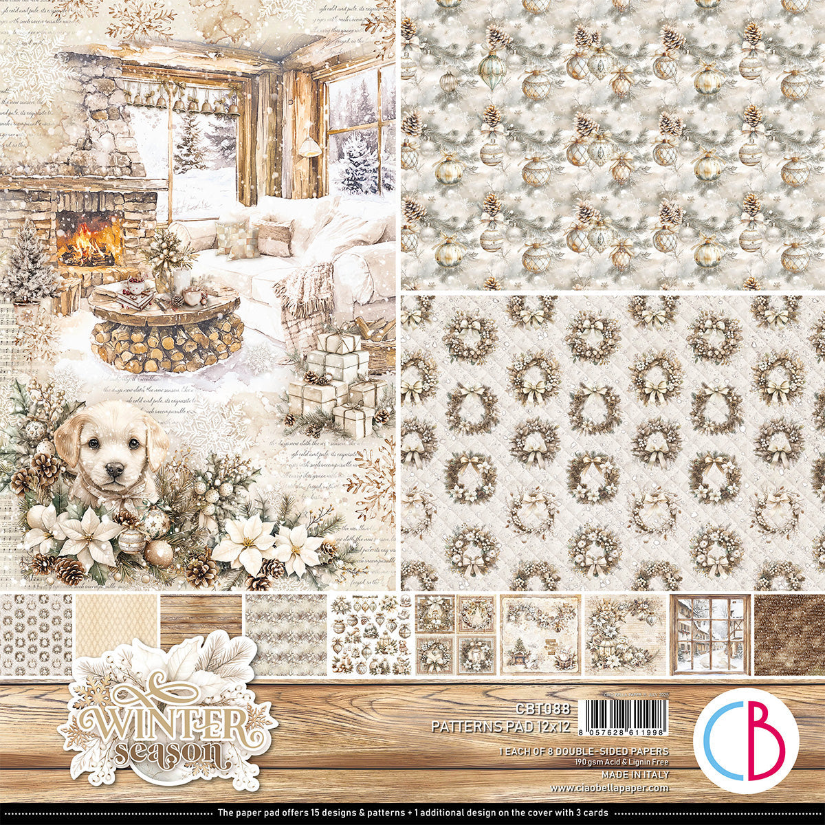 Winter Season Patterns Pad 12"x12" 8/Pkg