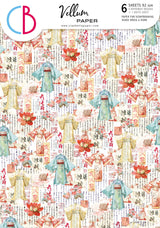 Vellum Land Of The Rising Sun Paper Patterns A4 6/Pkg