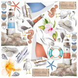 Ciao Bella Vellum Summer Breeze Fussy Cut 6"x6" 6/Pkg