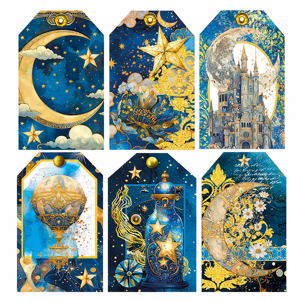 Vellum Celestial Fussy Cut 6"x6" 6/Pkg