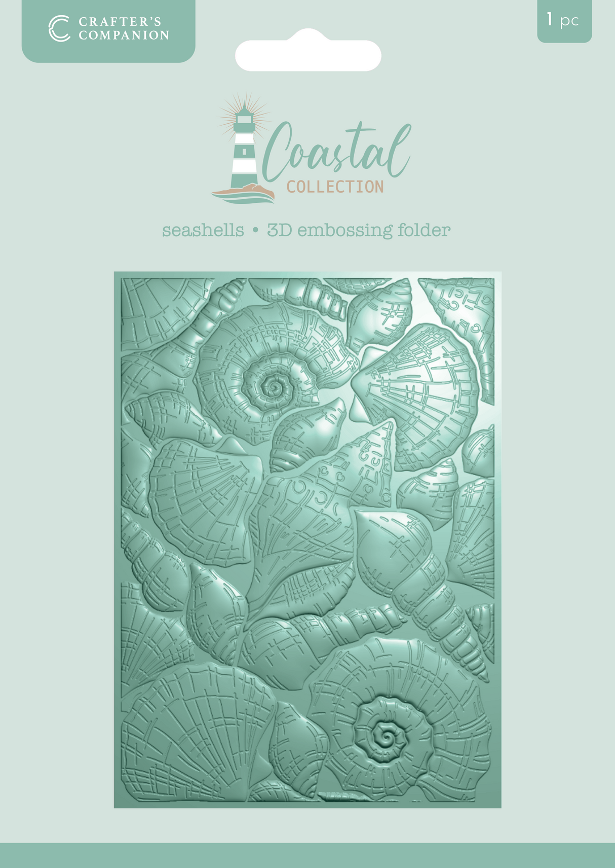 Crafter’s Companion Coastal Collection 3D Embossing Folder 5”x7” - Sea Shells 