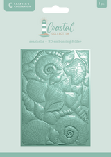 Crafter’s Companion Coastal Collection 3D Embossing Folder 5”x7” - Sea Shells 