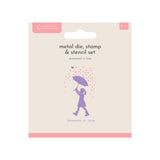 Crafters Companion Metal Die, Stamp & Stencil Set - Showered In Love