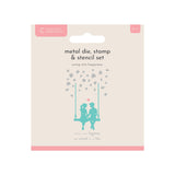 Crafters Companion Metal Die, Stamp & Stencil Set - Swing into Happiness