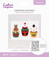 Crafter's Companion Stencil & Die Set - Christmas Cupcakes