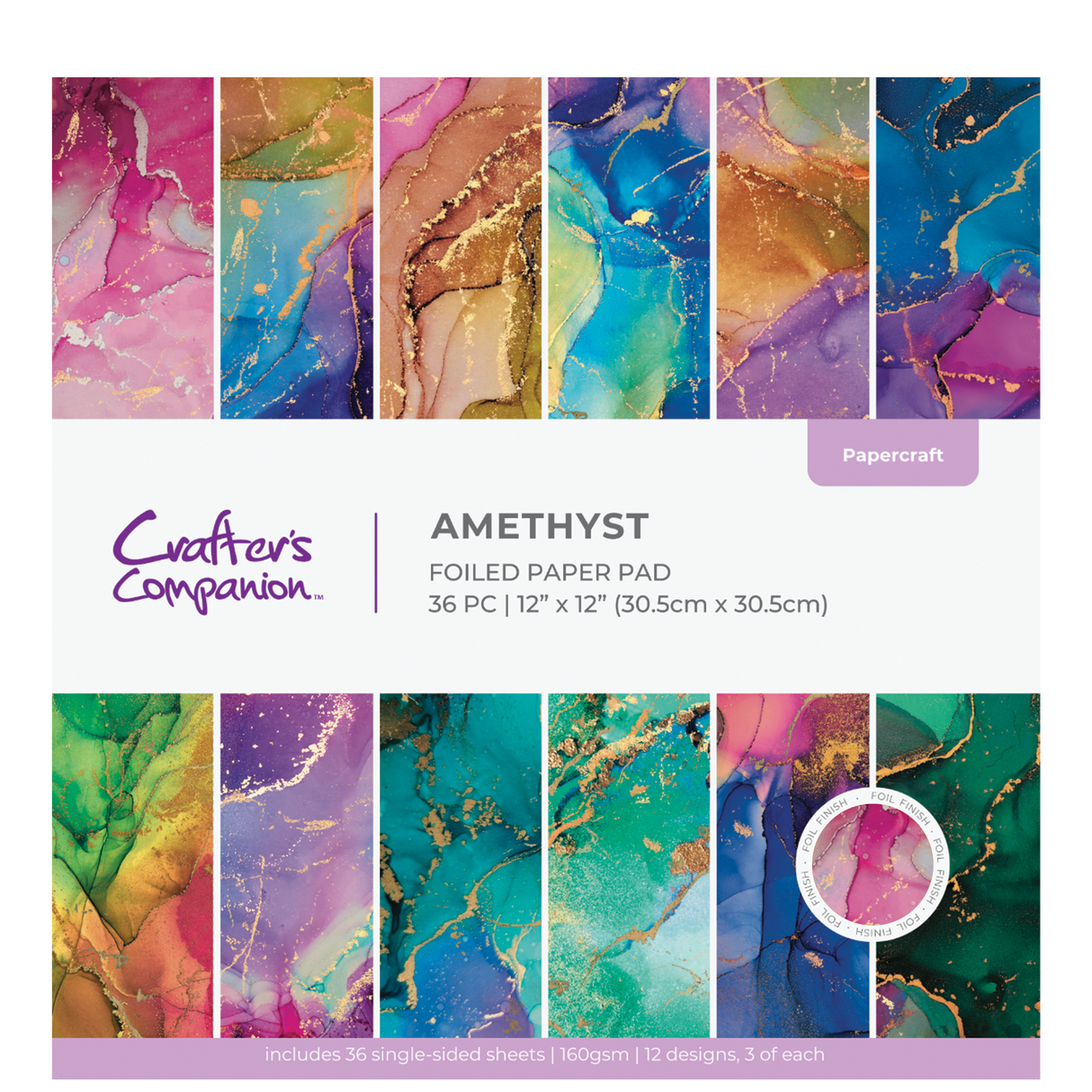 Crafter's Companion 12"x12" Paper Pad - Amethyst