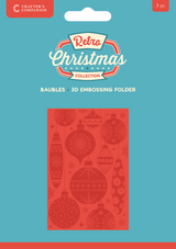 Crafter's Companion Retro Christmas Collection 6"x4" 3D Embossing Folder - Baubles