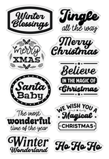 Crafter's Companion Retro Christmas Collection Clear Acrylic Stamp Set - Winter Blessings