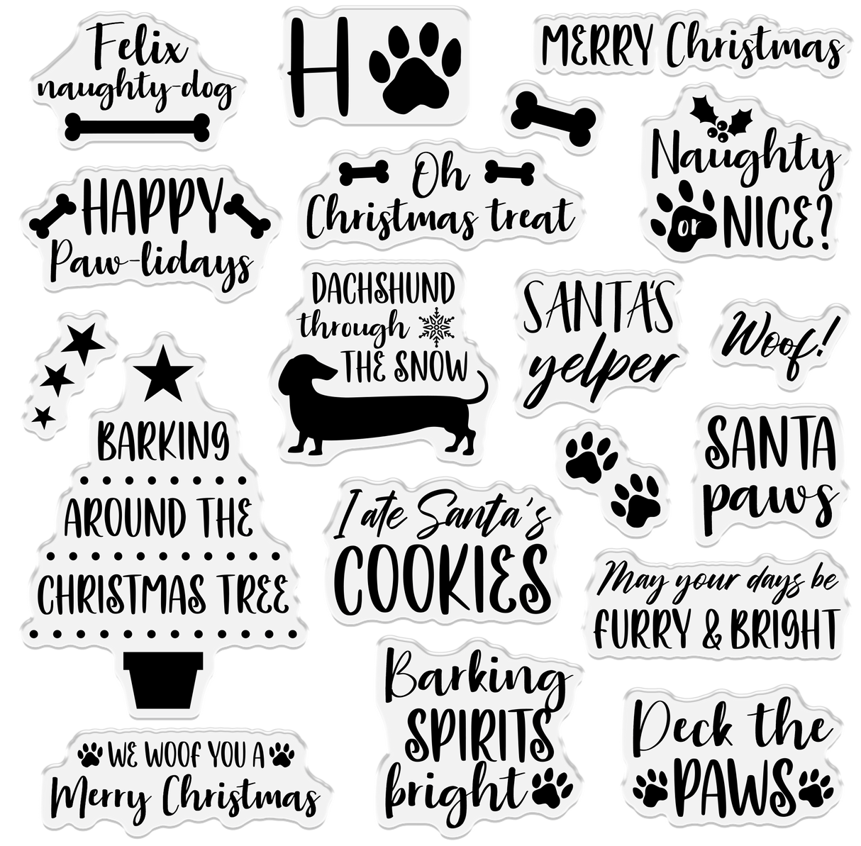 Crafter’s Companion Santa Paws Clear Acrylic Stamp - Deck the Paws