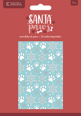 Crafter’s Companion Santa Paws 4”x6” 2D Embossing Folder - Snowflakes & Paws