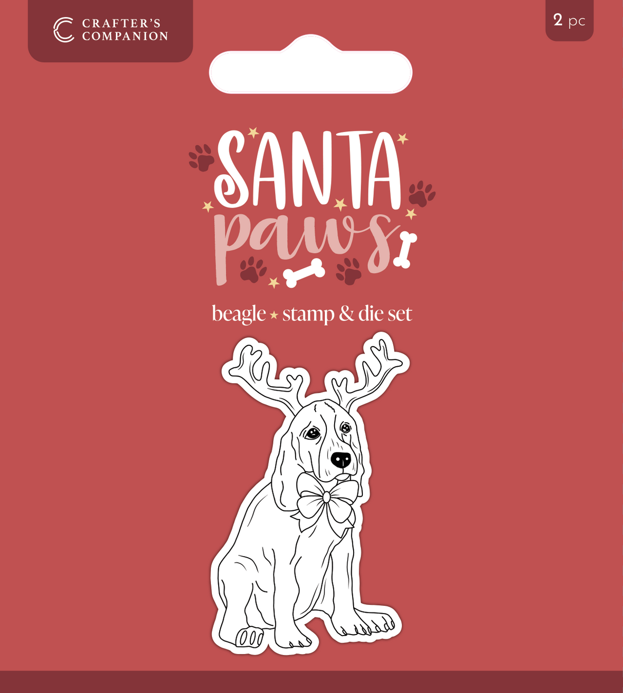 Crafter’s Companion Santa Paws Stamp and Die - Beagle
