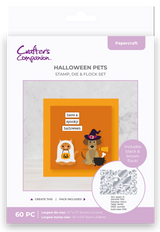 Crafter's Companion Stamp, Die & Flock - Halloween Pets