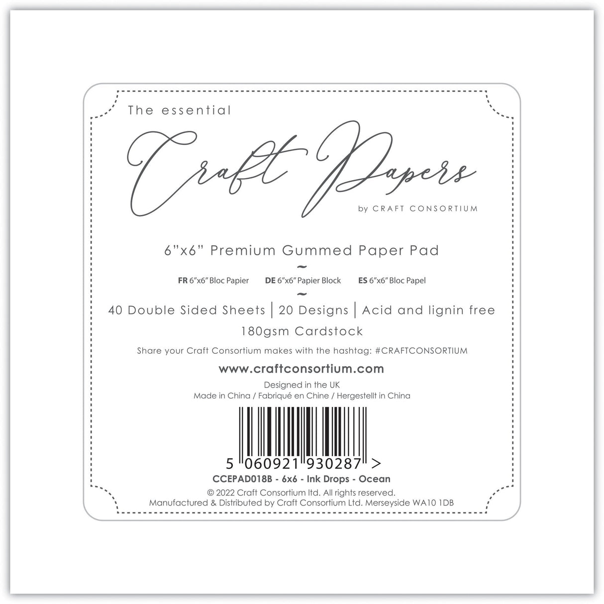 Ink Drops - Ocean 6x6 Premium Paper Pad