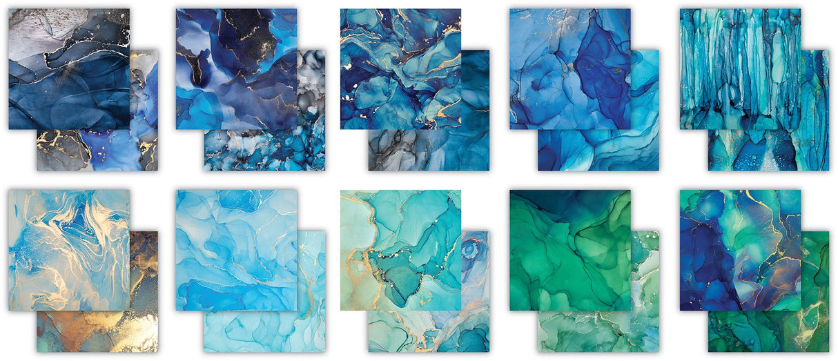 Ink Drops - Ocean 6x6 Premium Paper Pad