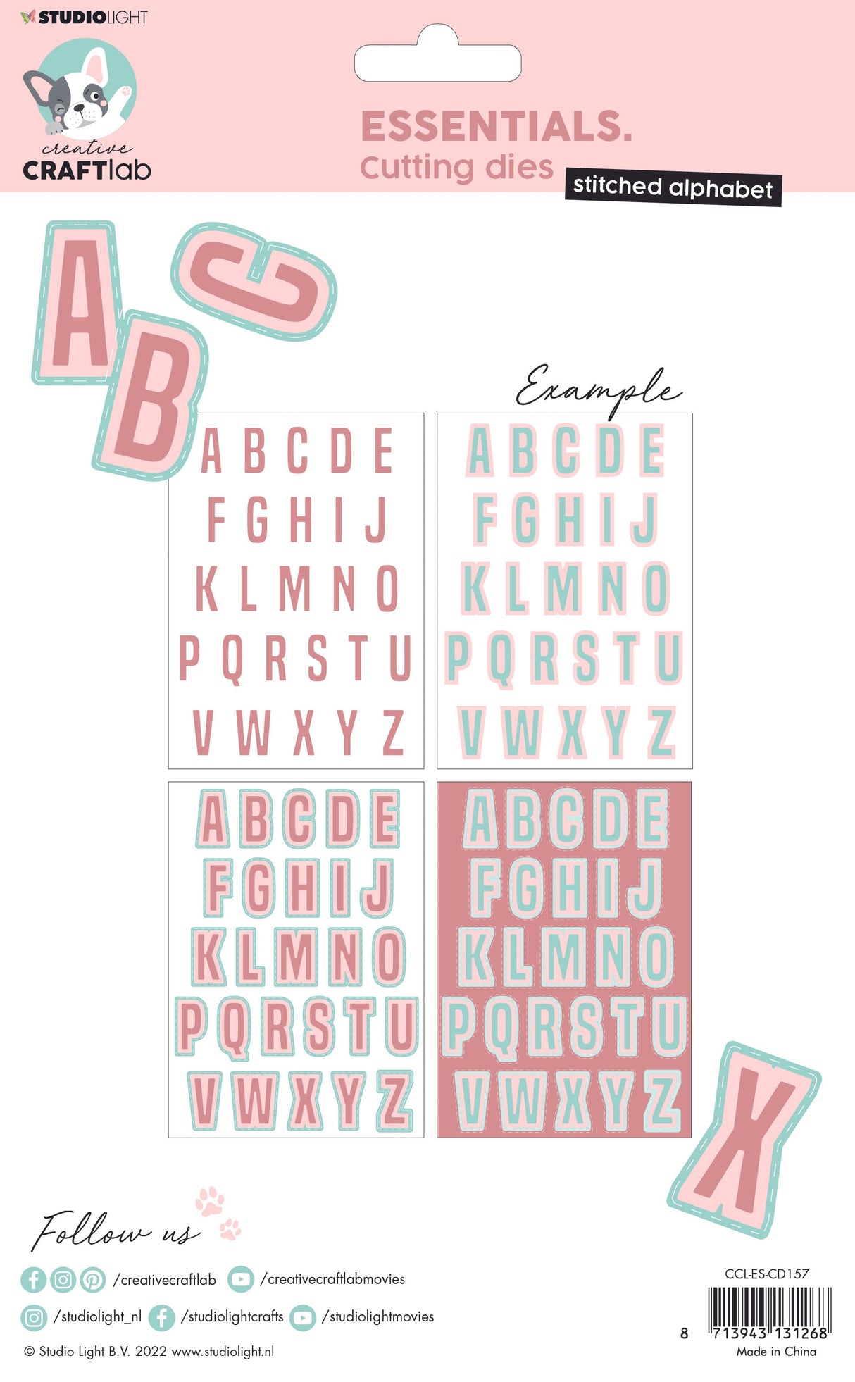 CCL Cutting Die Stitched Alphabet Essentials 157x218x1mm 1 PC nr.157
