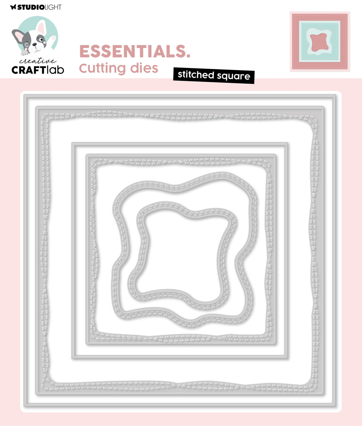 CCL Cutting Die Stitched Square Essentials 147x147x1mm 6 PC nr.761