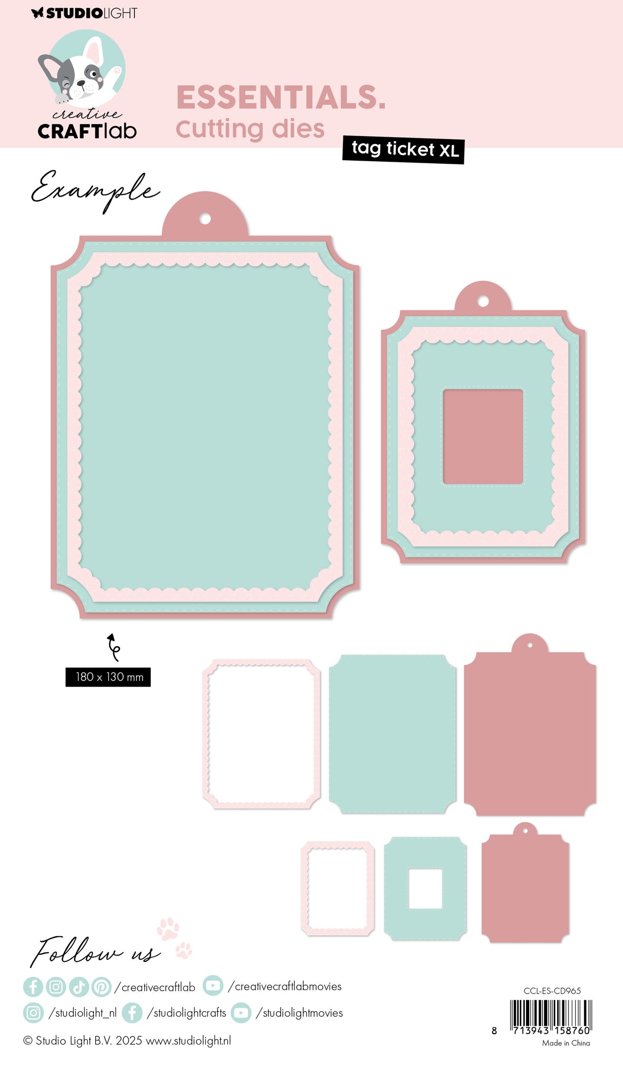 CCL Cutting Die Tag Ticket XL Essentials 7 PC