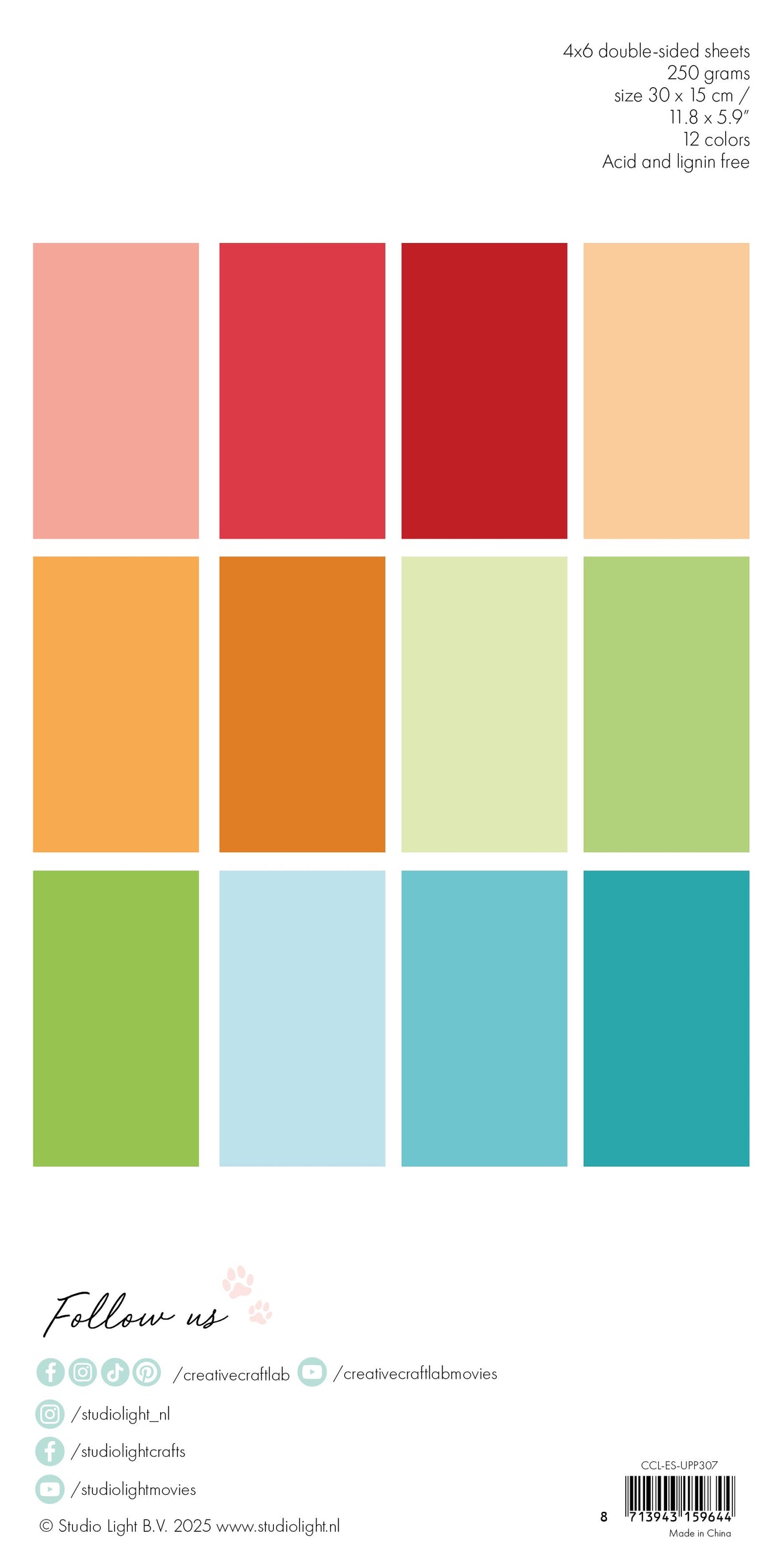 CCL Unicolor Paper Pad Rainbow Essentials 24 SH