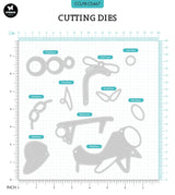 CCL Cutting Die Airplane Accessories Friendz 128x108x1mm 9 PC nr.467