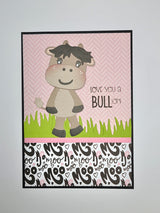 CCL Cutting Die Borderz Grass Essentials 2 PC craft card featuring a cute cow with grass and a pun.
