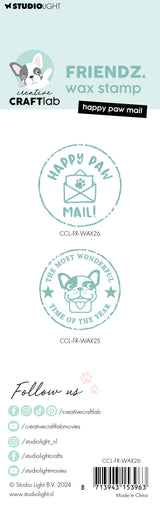 CCL Wax Stamp With Handle Happy Paw Mail Friendz 2 PC