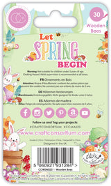 Craft Consortium Let Spring Begin - Adhesive Wooden Bees