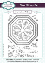 Creative Expressions Jamie Rodgers Swirly Christmas Tea Bag Folding 6 in x 8 in Stamp Set
