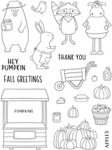 Creative Expressions Jane's Doodles Apple Pumpkin Spice 6 in x 8 in Clear Stamp Set