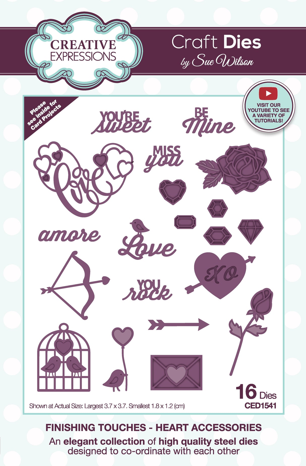 Creative Expressions Sue Wilson Finishing Touches Heart Accessories Craft Die