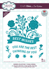 Creative Expressions Sue Wilson Floral Wishes Banner Craft Die
