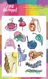Creative Expressions Jane Davenport Whimsical Watercolour 6 in x 8 in Clear Stamp Set
