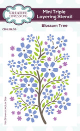 Creative Expressions Blossom Tree Mini Triple Layering Stencil 4 in x 3 in Set of 3
