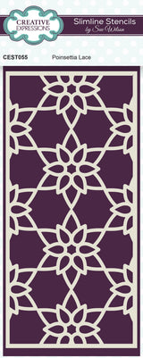 Creative Expressions Sue Wilson Poinsettia Lace Slimline Stencil