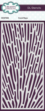 Creative Expressions Coral Rays DL Stencil 4 in x 8 in (10.0 x 20.3 cm)
