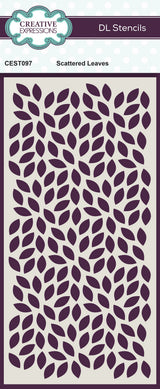 Creative Expressions Scattered Leaves DL Stencil 4 in x 8 in (10.0 x 20.3 cm)