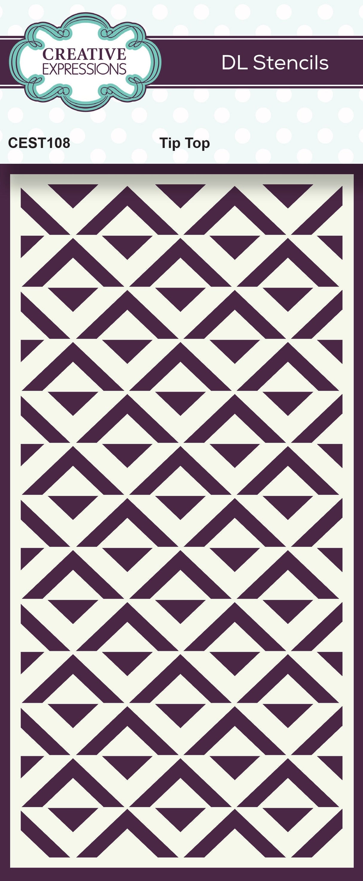 Creative Expressions Tip Top DL Stencil 4 in x 8 in (10.0 x 20.3 cm)