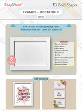 CrafTreat 3D Fold Shapes - Frames White - Rectangle 6pcs