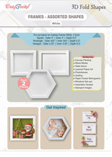 CrafTreat 3D Fold Shapes - Frames White - Assorted Shapes 6pcs