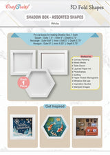 CrafTreat 3D Fold Shapes - Shadow Box White - Assorted Shapes 3pcs