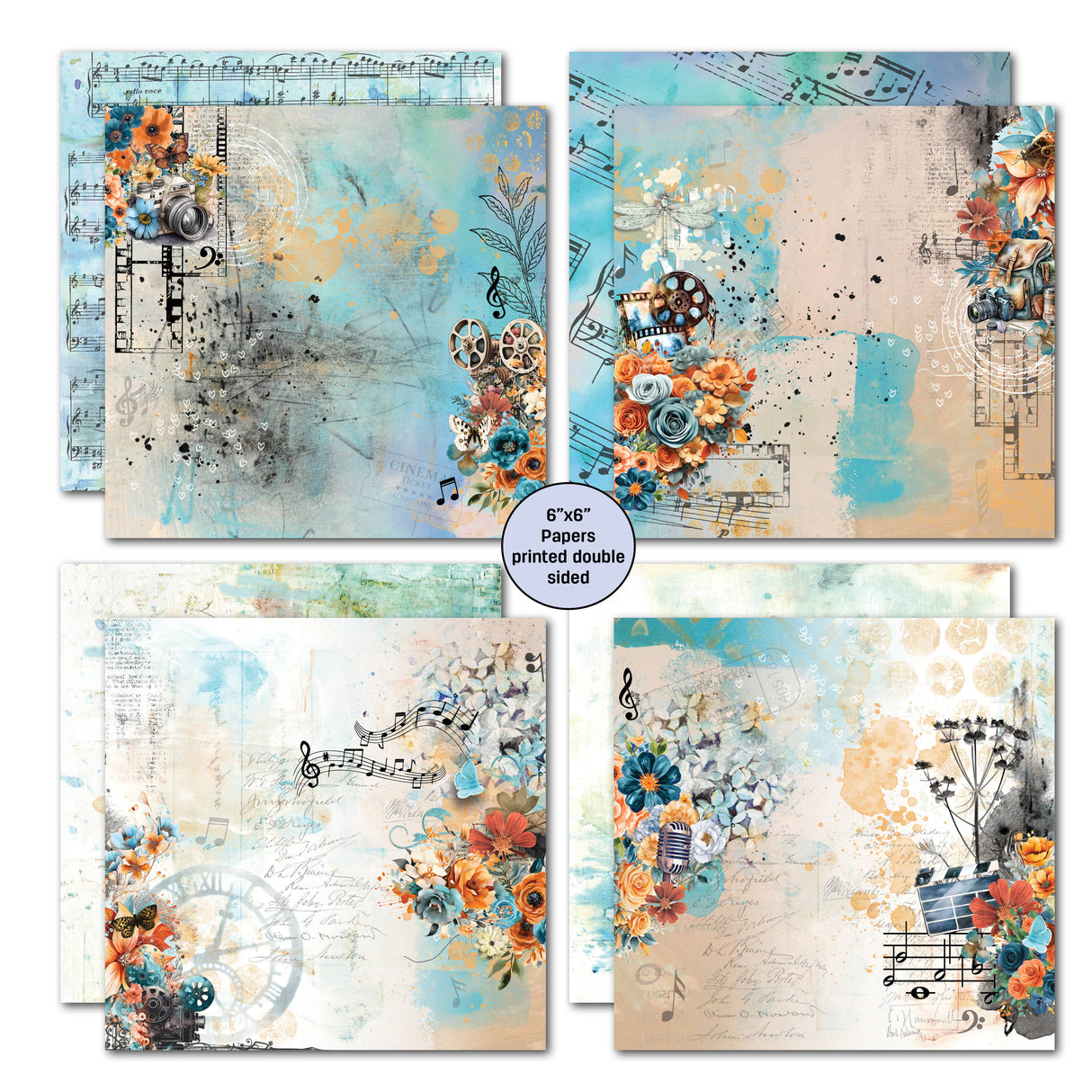 3Quarter Designs Cerulean Score 6x6 Paper Pack
